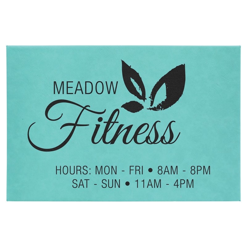 12x18 Teal Leatherette Wall Decor Signage