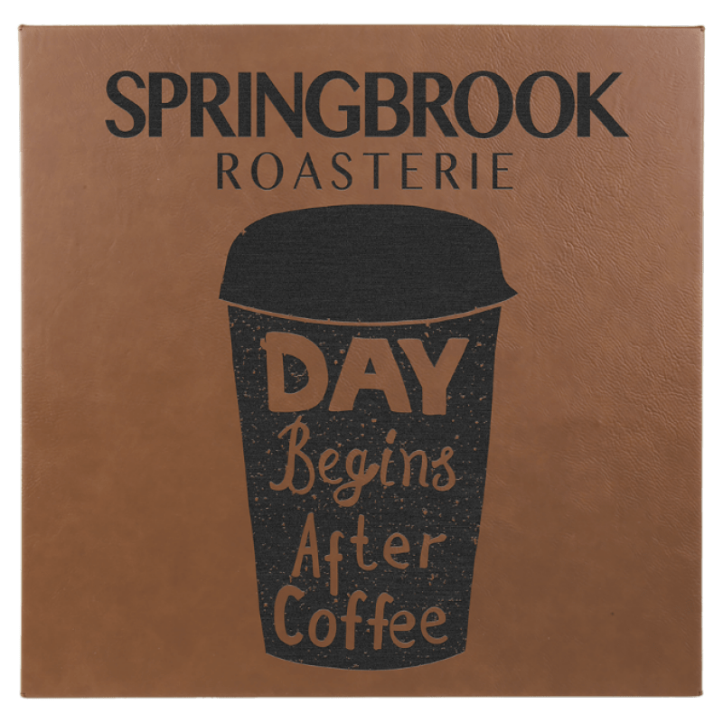 14x14 Dark Brown Leatherette Wall Decor Signage