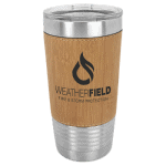 20 oz Bamboo Laserable Leatherette Polar Camel Tumbler with Clear Lid
