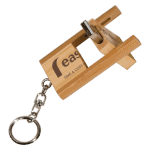 8gb Flip Style Bamboo USB Flash Drive with Keychain