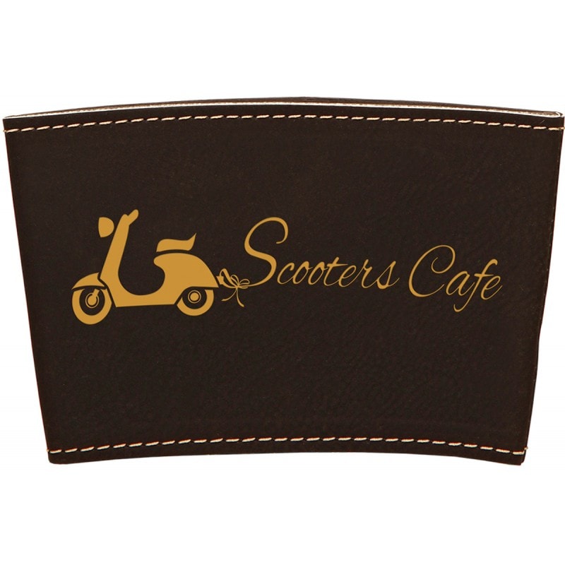 Black and Gold Leatherette Mug Sleeve