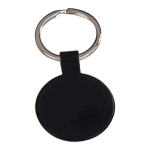 Black Round Metal Keychain
