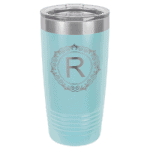Polar Camel 20 oz Light Blue Ringneck Vacuum insulated Tumbler with clear lid