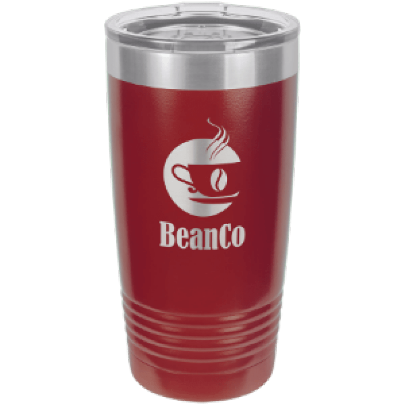 Polar Camel 20 oz Maroon Ringneck Vacuum insulated Tumbler with clear lid