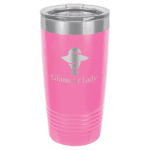Polar Camel 20 oz Pink Ringneck Vacuum insulated Tumbler with clear lid