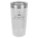 Polar Camel 20 oz White Ringneck Vacuum insulated Tumbler with clear lid