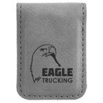 Small Gray leatherette Money Clip