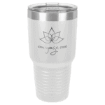 White 30 oz Polar camel Ringneck Tumbler with Clear lid
